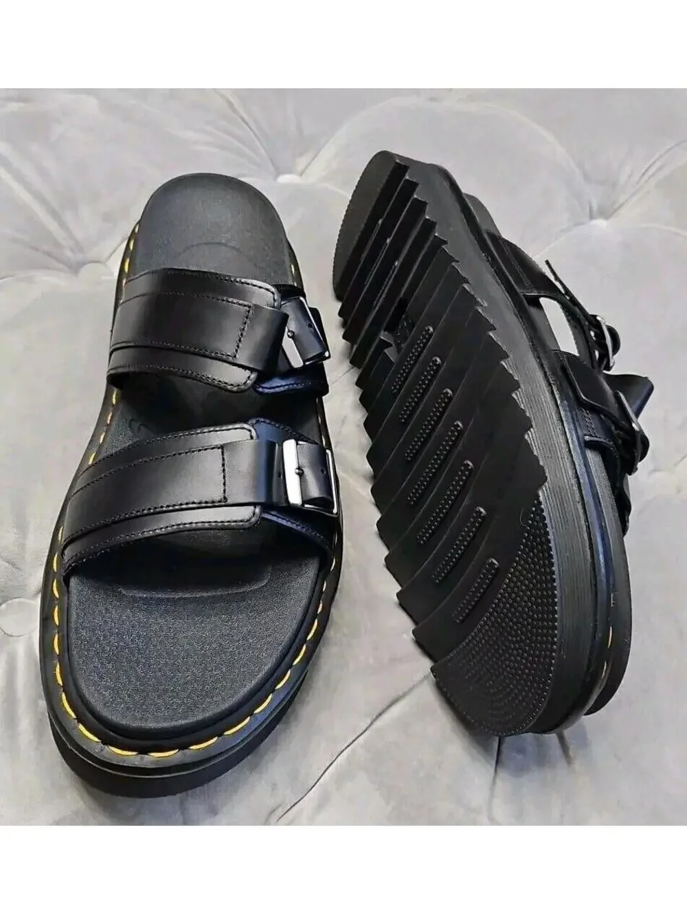 Dr. Doc’s Martens DM Myles Mens 14 US Black Leather Outdoor Strappy Sandals NEW